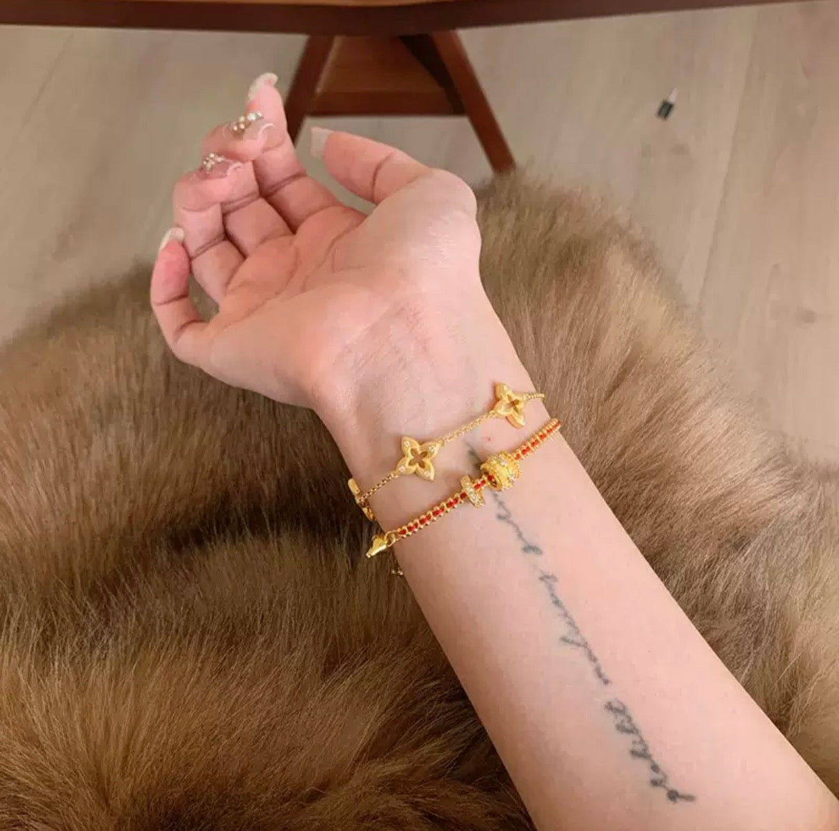 Kaleidoscope Small Red String Bracelet for Women - Dainty Minimalist Design, Adjustable Size