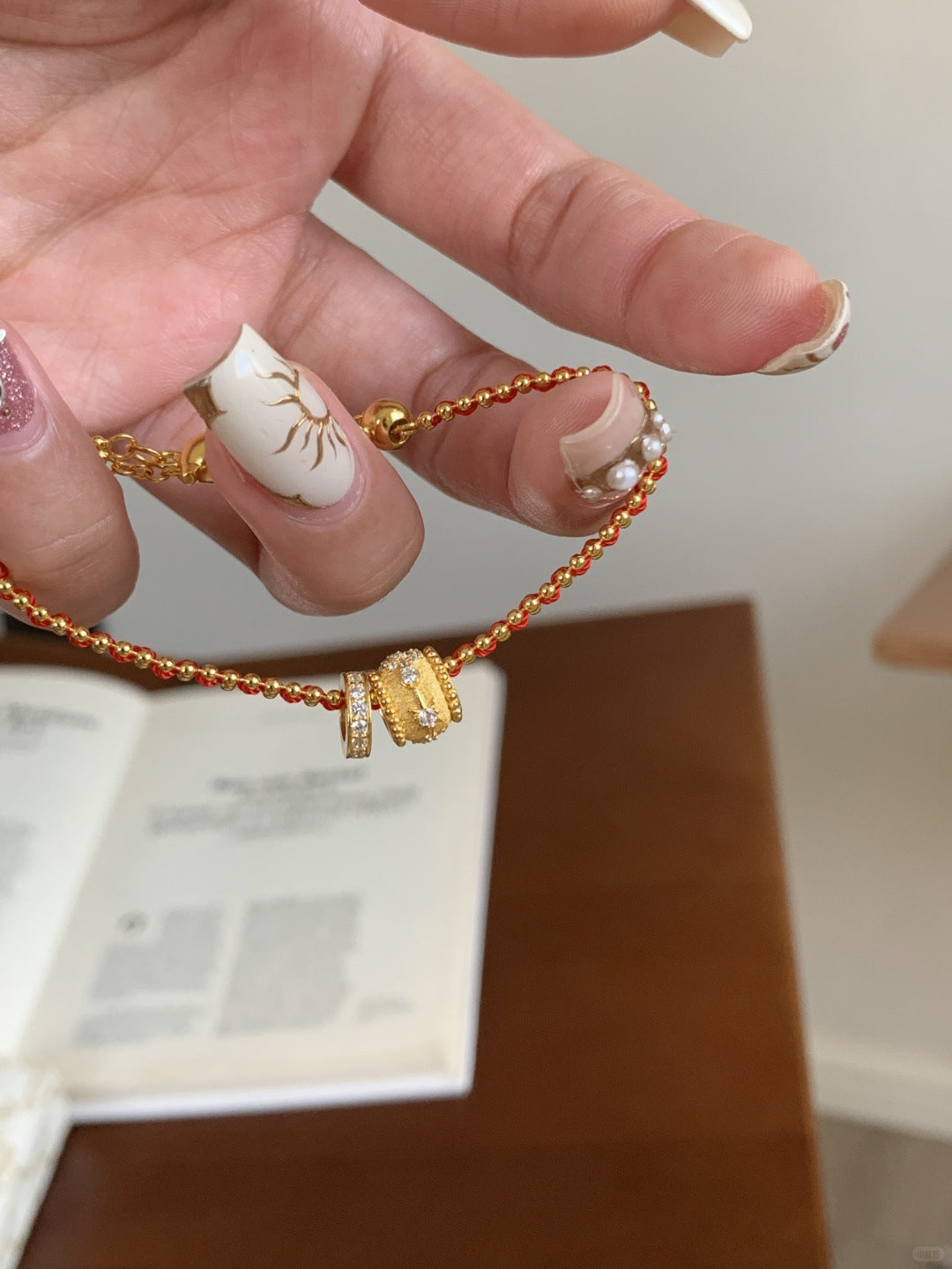 Kaleidoscope Small Red String Bracelet for Women - Dainty Minimalist Design, Adjustable Size