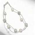 Starry Sky Double - Layer Pearl Bracelet | Sparkling Crystal & Natural Pearl Stackable Design